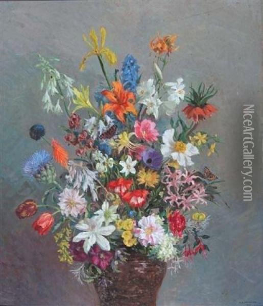 My Garden Medley Oil Painting - Madeline C. Fawkes