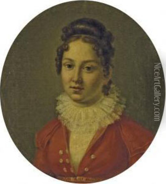 Portrait De Dame En Buste Oil Painting - Pietro Nocchi
