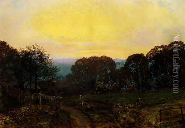 Twilight, The Vegetable Garden Oil Painting - John Atkinson Grimshaw