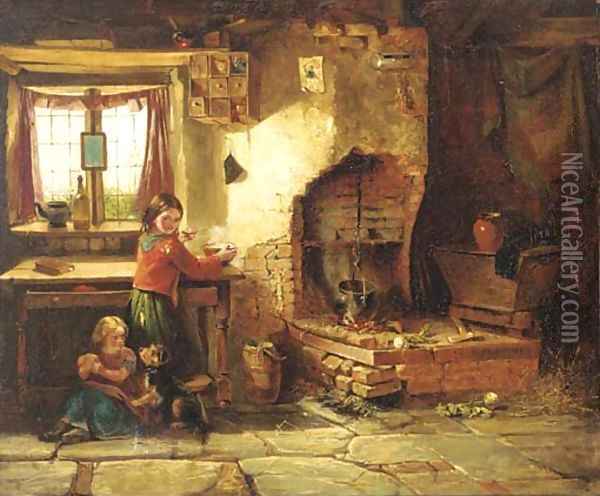 The crofter's children Oil Painting - Haynes King