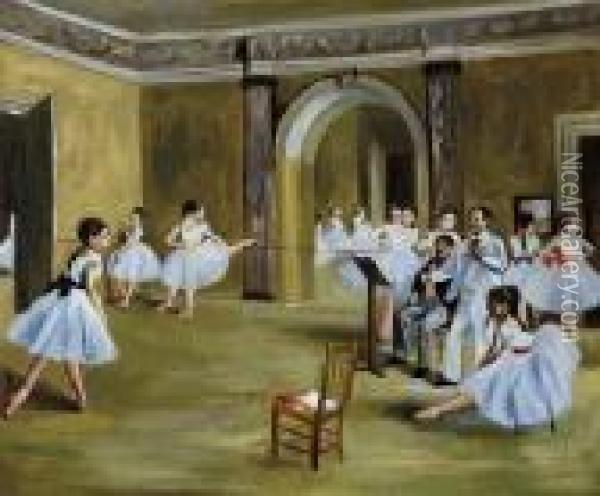 Dance Studio At The Opera Oil Painting - Edgar Degas