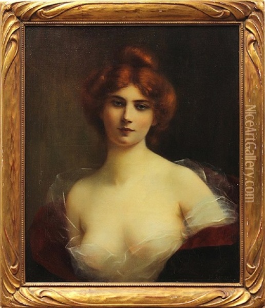 Portrait Of A Lady Oil Painting - Henri Rondel