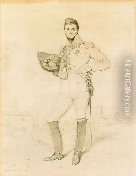 General Louis-Etienne Dulong de Rosnay Oil Painting - Jean Auguste Dominique Ingres