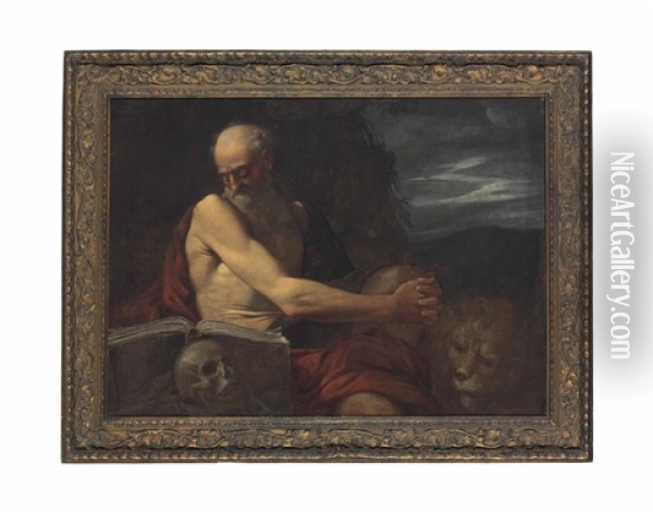 Saint Jerome In The Wilderness Oil Painting - Pietro Faccini