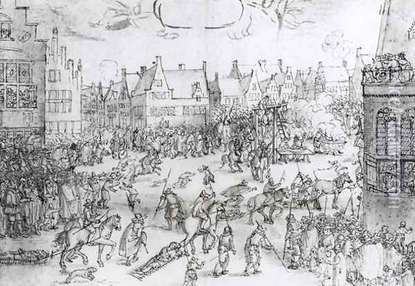 The Death of the Gunpowder Conspirators, 31st January 1606 Oil Painting - Nicolaes (Claes) Jansz Visscher