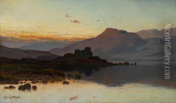 Blick Auf Doune Castle In Schottland Oil Painting - Alfred de Breanski