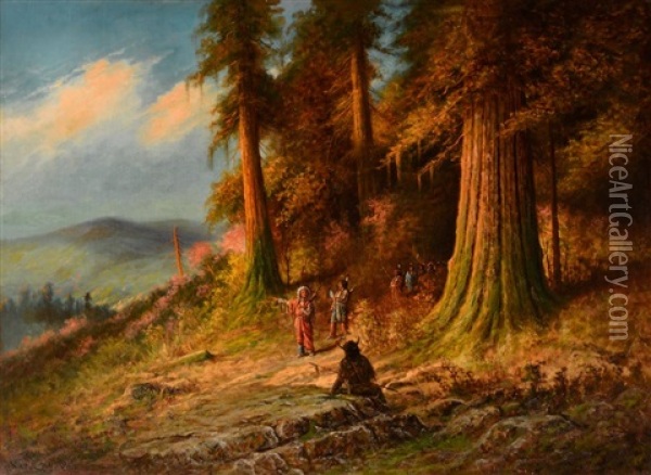 Hunting In The Redwood Forest Oil Painting - Astley David Middleton Cooper