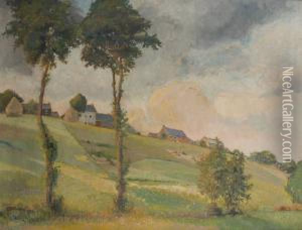 Village En Condroz Oil Painting - Henri Ottevaere