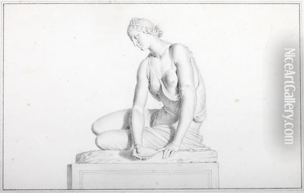 Study Of The Sculpture Of A Nymph With A Shell Oil Painting - Giovanni Domenico Campiglia