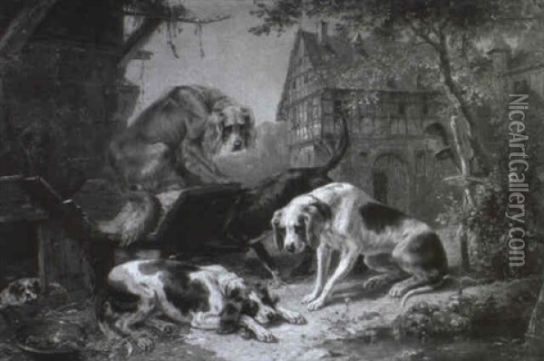 Humoristische Hundeszene Oil Painting - Clara (Boettcher) von Wille