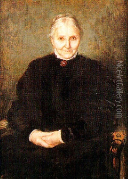 Portrait De Madame Laure Goulden Oil Painting - Emile Wery