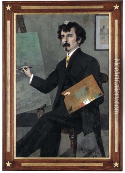 Portrait Of Whistler At His Easel Oil Painting - Walter Greaves