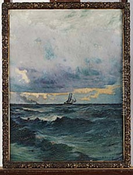 Gryning Over Havet Oil Painting - Helmer Osslund
