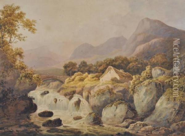 A Mountain Stream Wynsleydale Oil Painting - Nicholson, F.