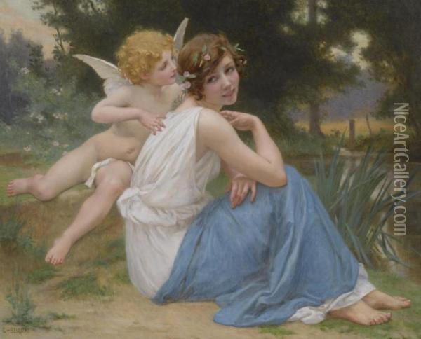Cupid And Psyche Oil Painting - Guillaume Seignac