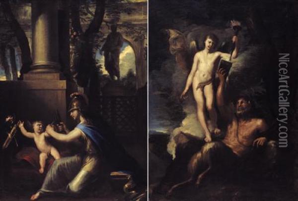 Coppia Di Allegorie Oil Painting - Marcantonio Franceschini