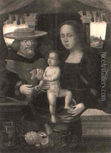 The Holy Family Oil Painting - Joos van der Beke Cleve