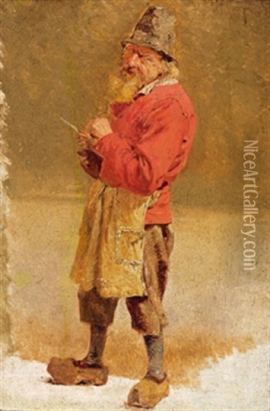 Des 19. Jahrhunderts Bildnis Eines Bartigen Mannes Mit Spitzem Hut Oil Painting - Joos van Craesbeeck