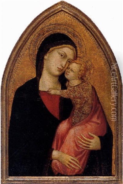 Madonna And Child Oil Painting - Don Silvestro Dei Gherarducci