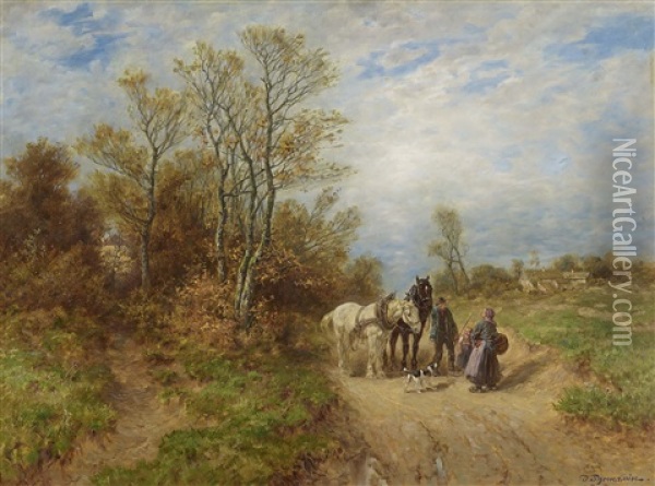 Encounter In The Country Road Oil Painting - Desire Thomassin