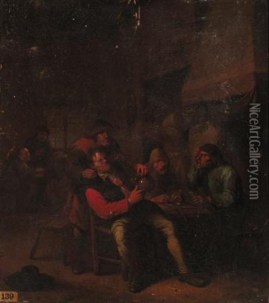 Peasants Carousing In An Inn Oil Painting - Egbert Jaspersz. van, the Elder Heemskerck