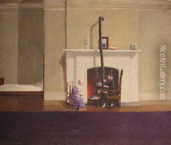 Tea And Conversation Oil Painting - Lester J. Ambrose