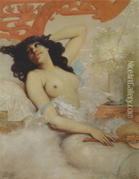 Seduction Oil Painting - Alfred Choubrac