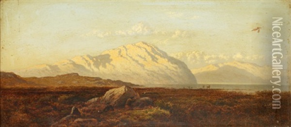 Morning On Loch Leven; Light On Loch Maree (a Pair) Each Oil Painting - Arthur Gilbert