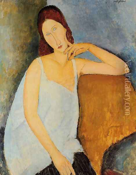Portrait of Jeanne Hebuterne II Oil Painting - Amedeo Modigliani