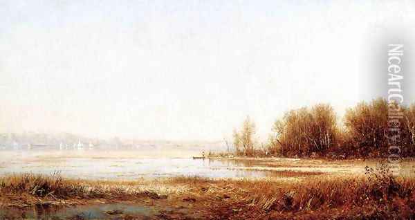 The Marshes of the Hudson Oil Painting - Sanford Robinson Gifford