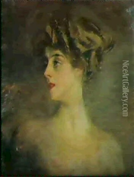 Ritratto Di M.me Marthe Letellier Oil Painting - Giovanni Boldini