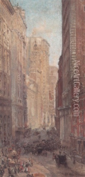 Wall Street, New York Oil Painting - Colin Campbell Cooper