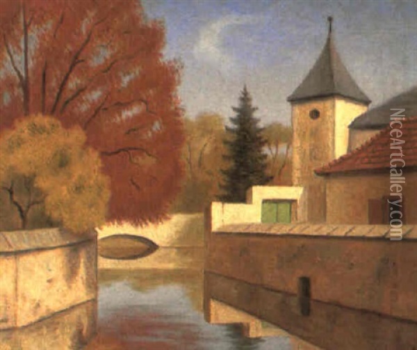 Kottingbrunn Oil Painting - Alfred Loeb