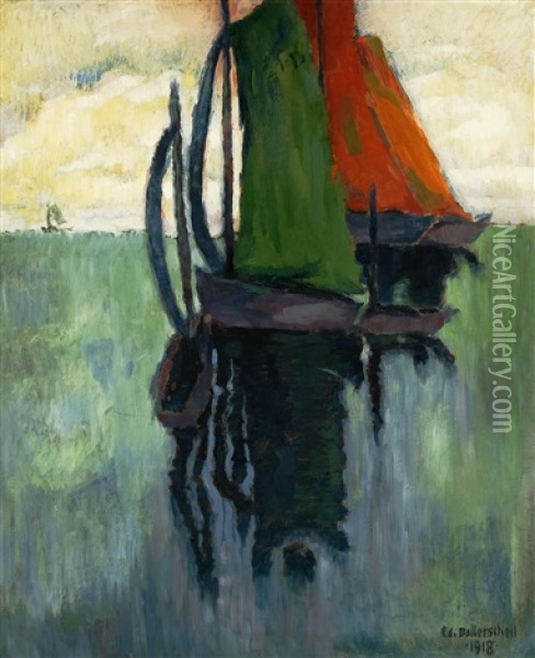 Windstille Oil Painting - Eduard Dollerschell