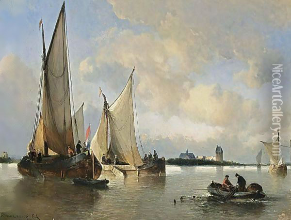 Shipping Off The Dutch Coast Oil Painting - Antonie Waldorp