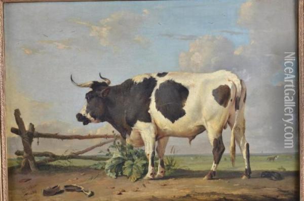 Taureau Oil Painting - Eugene Joseph Verboeckhoven