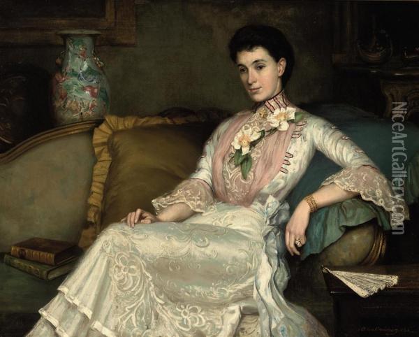 Portrait Of A Lady Oil Painting - Allan Douglas Davidson