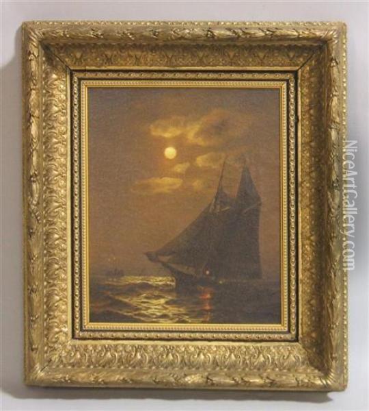 Off Scotland - Light Ship Oil Painting - Warren W. Sheppard