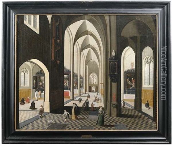 Kircheninterieur Mit Reicher Figurenstaffage Oil Painting - Peeter Neeffs the Elder