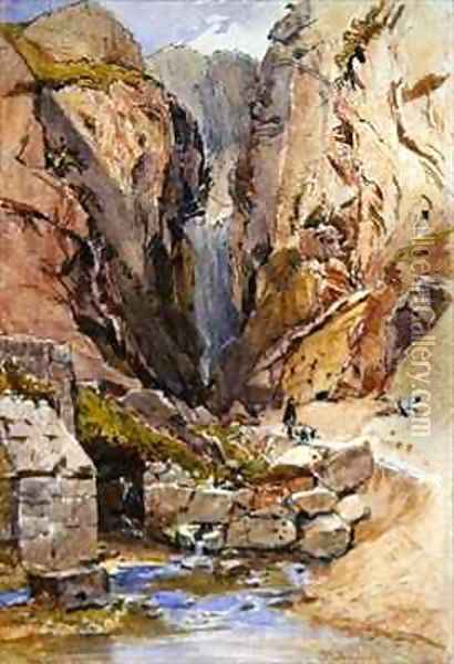 The Castalian Spring Delphi Oil Painting - John Fulleylove