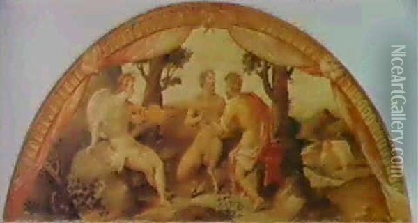 Apollo, Marsia E Il Re Mida;                                Venere E Adone Oil Painting - Francesco (Il Poppi) Morandini