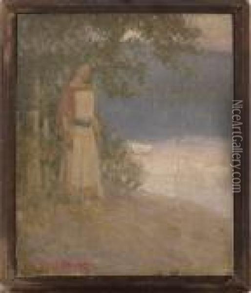 Indian Maiden Oil Painting - Edwin Willard Deming