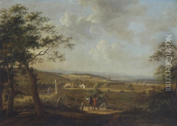 Blick Auf Delling Und Den Pilsensee Oil Painting - Johann Jakob Dorner the Younger