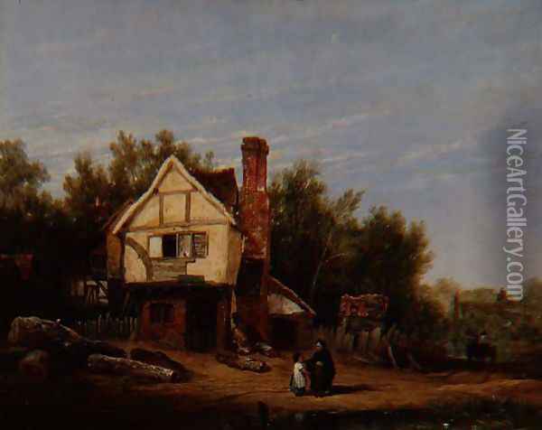 Landscape with Cottages Oil Painting - Sir David Wilkie