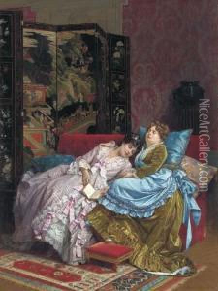 An Afternoon Idyll Oil Painting - Auguste Toulmouche