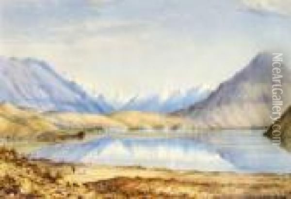 Lake Hawea Oil Painting - Charles Decimus Barraud