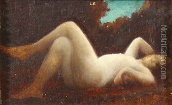 Nude In Repose Oil Painting - Jean Jacques Henner