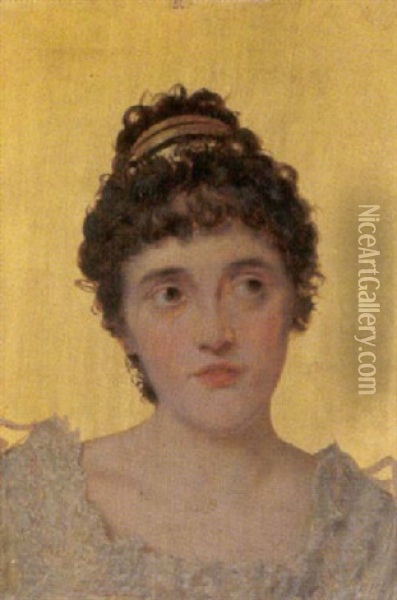Portrait Einer Jungen Frau Oil Painting - Pompeo Massani