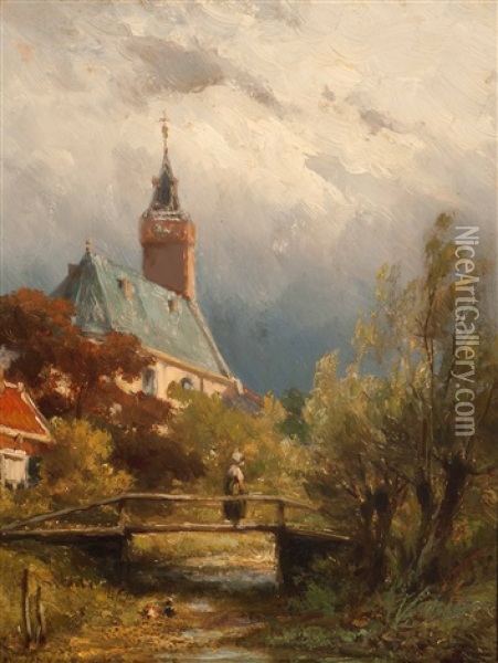 Kortenhoef Oil Painting - Johannes Hermanus Barend Koekkoek