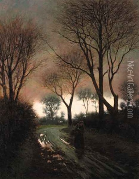 Between The Autumn And The Spring Oil Painting - Joseph Malachy Kavanagh